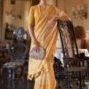 Yellow Printed Casual Wear Saree -Riwaayat Store p2114sr06 1