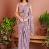 Purple Sequined Party Wear Saree In Lycra 1 Purple Sequined Party Wear Saree In Lycra -Riwaayat Store p2133sr02
