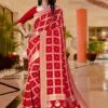Red Bandhej Printed Festive Saree In Georgette -Riwaayat Store p2145sr01