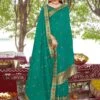 Green Wedding Wear Saree With Woven Borders 1 Green Wedding Wear Saree With Woven Borders -Riwaayat Store p2163sr03 1