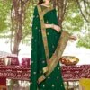 Green Thread Embroidered Saree In Art Silk -Riwaayat Store p2163sr07 1