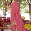 Pink Thread Embroidered Saree In Art Silk -Riwaayat Store p2163sr08 1