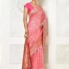 Pink Floral Woven Festive Saree In Cotton 2 Pink Floral Woven Festive Saree In Cotton -Riwaayat Store p2166sr01