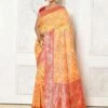 Yellow Woven Cotton Saree With Blouse 1 Yellow Woven Cotton Saree With Blouse -Riwaayat Store p2166sr02