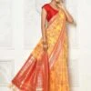Yellow Festive Floral Woven Saree
