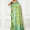 Green Woven Festive Saree With Blouse -Riwaayat Store p2166sr07