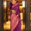 Purple Party Wear Silk Saree With Blouse -Riwaayat Store p2171sr06