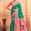 Green Wedding Wear Traditional Saree -Riwaayat Store p2175sr01