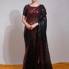 Black Cocktail Saree With Sequins Embroidery -Riwaayat Store p2181sr02