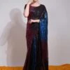 Multicolor Sequined Saree In Georgette -Riwaayat Store p2181sr03