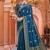 Blue Woven Festive Saree In Banarasi Silk -Riwaayat Store p2183sr01