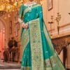 Green Wedding Wear Saree In Banarasi Silk -Riwaayat Store p2183sr03