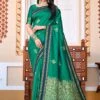 Green Woven Wedding Wear Saree In Silk -Riwaayat Store p2184sr01
