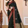 Black Classic Silk Saree With Zari Weaves -Riwaayat Store p2184sr04