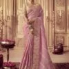 Pink Wedding Wear Silk Saree With Embroidery 2 Pink Wedding Wear Silk Saree With Embroidery -Riwaayat Store p2191sr06