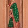 Green Patola Printed Festive Saree In Silk -Riwaayat Store p2194sr02