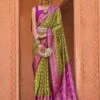 Green Wedding Wear Silk Patola Saree -Riwaayat Store p2194sr10