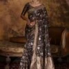 Brown Zari Woven Sari In Cotton -Riwaayat Store p2197sr01