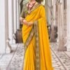 Yellow Art Silk Sari With Woven Border 1 Yellow Art Silk Sari With Woven Border -Riwaayat Store p2200sr02