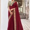 Maroon Festive Saree In Art Silk -Riwaayat Store p2200sr06