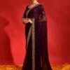 Purple Georgette Saree With Sequins Work -Riwaayat Store p2231sr05