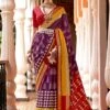 Purple Patola Printed Saree In Silk