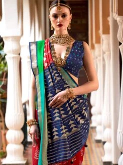 Red Traditional Silk Saree With Blouse -Riwaayat Store p2239sr06 1