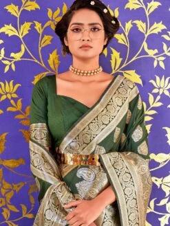 Multicolor Handloom Silk Printed Party Wear Saree -Riwaayat Store p2244sr01 1 1