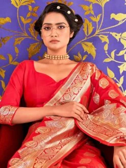 Beige Handloom Silk Saree In Print Pattern -Riwaayat Store p2244sr02 1 1