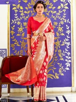 Beige Handloom Silk Saree In Print Pattern -Riwaayat Store p2244sr02 1