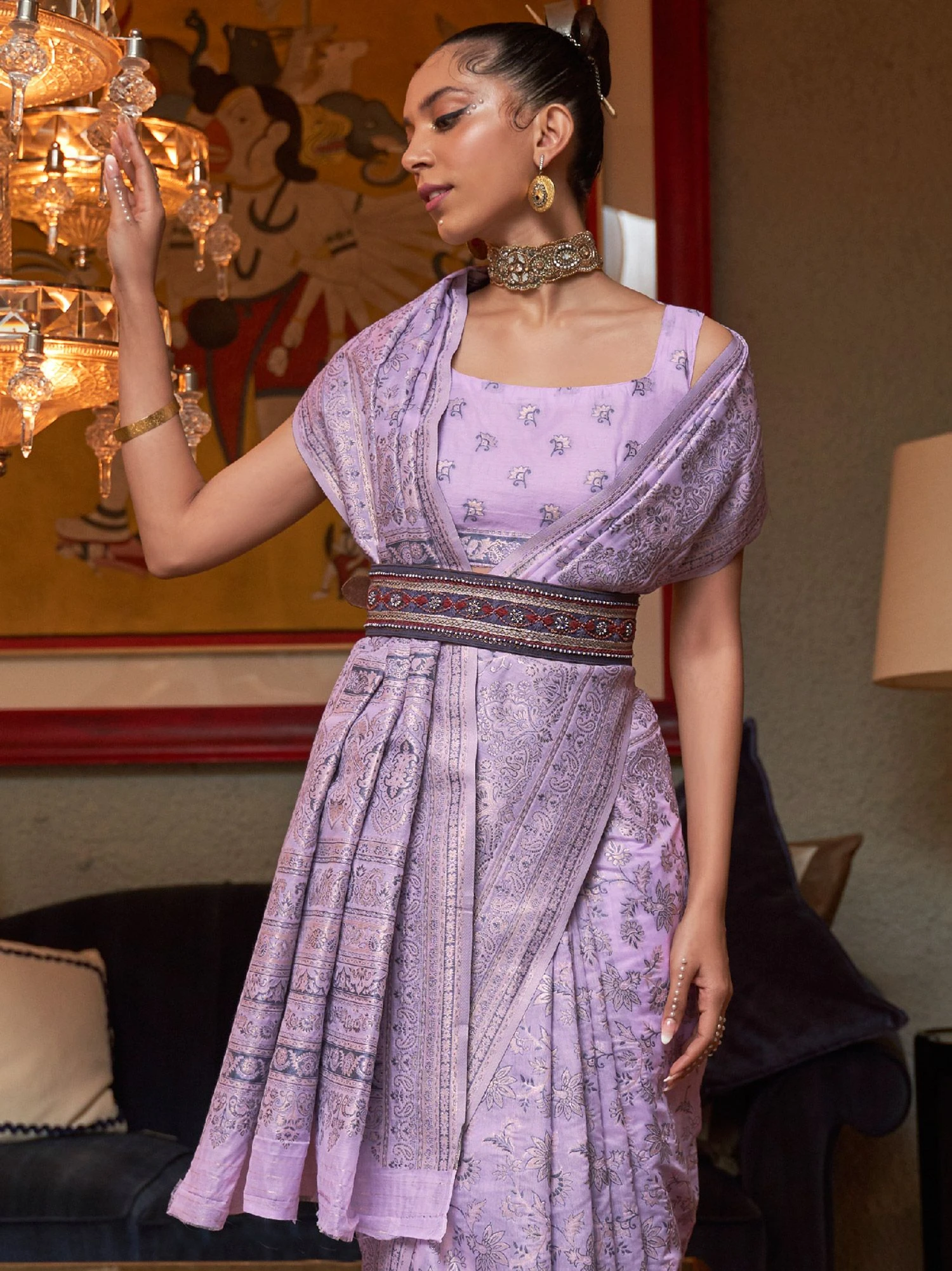 Purple Silk Saree With Weaving 4 Purple Silk Saree With Weaving - Image 2