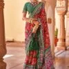 Red Traditional Saree With Patola Print -Riwaayat Store p2251sr01