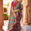 Blue Traditional Saree In Silk With Blouse 1 Blue Traditional Saree In Silk With Blouse -Riwaayat Store p2251sr07