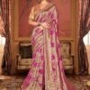 Purple Zari Woven Saree In Art Silk With Blouse -Riwaayat Store p2255sr07