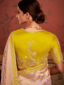 Purple Party Silk Saree With Embroidered Blouse -Riwaayat Store p2255sr09 2