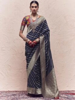 Blue Traditional Silk Saree With Zari Woven Blouse
