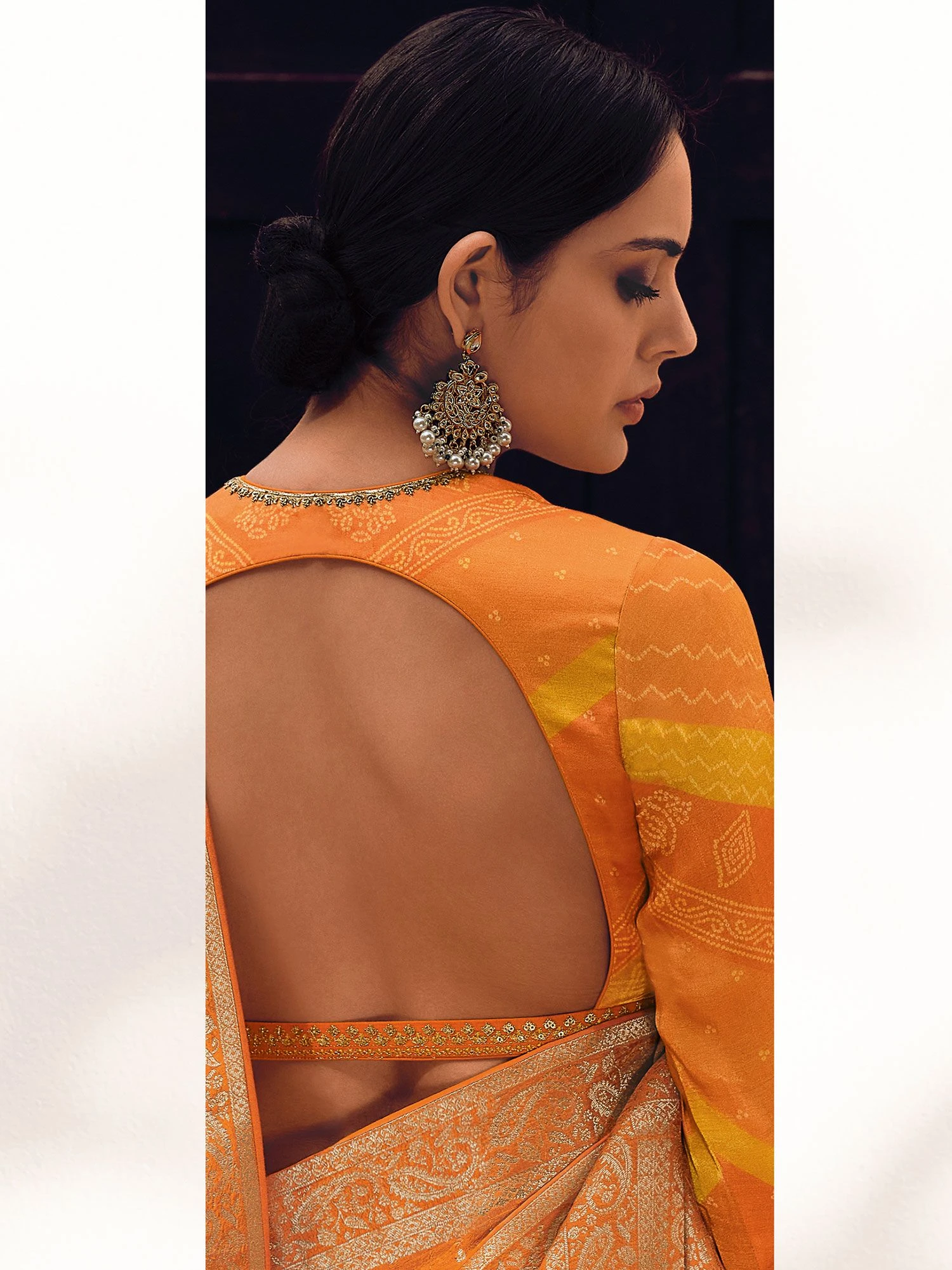 Orange Art Silk Saree In Digital Prints With Blouse 4 Orange Art Silk Saree In Digital Prints With Blouse - Image 2