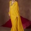 Yellow Chiffon Saree With Bandhej Prints 2 Yellow Chiffon Saree With Bandhej Prints -Riwaayat Store p2268sr02