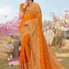 Orange Silk Saree In Zari Woven Patterns With Blouse 1 Orange Silk Saree In Zari Woven Patterns With Blouse -Riwaayat Store p2269sr08