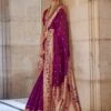 Purple Zari Embellished Saree In Art Silk -Riwaayat Store p2274sr04