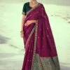 Maroon Casual Saree In Art Silk With Blouse -Riwaayat Store p2276sr05