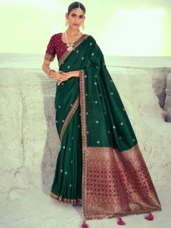 Green Casual Art Silk Saree With Blouse