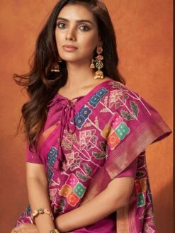 Purple Casual Wear Art Silk Saree With Blouse -Riwaayat Store p2283sr02 1