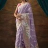 Purple Dola Silk Zari Woven Saree