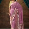 Pink Zari Woven Dola Silk Saree With Blouse -Riwaayat Store p2284sr07
