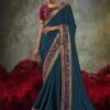Blue Thread Weaving Border Saree In Art Silk -Riwaayat Store p2292sr01 1