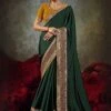 Green Festive Art Silk Saree With Embroidered Blouse -Riwaayat Store p2292sr05 1