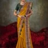 Yellow Zari Work Saree With Embroidered Blouse -Riwaayat Store p2292sr08