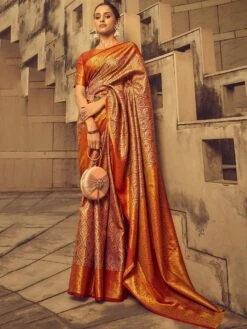 Multicolor Silk Weaving Saree With Blouse