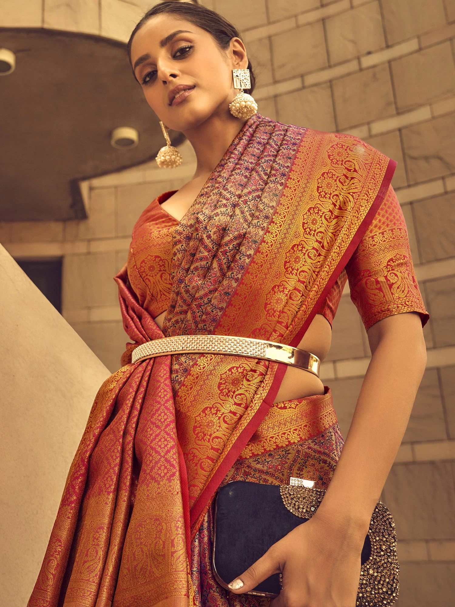 Purple Party Wear Saree In Silk With Blouse 4 Purple Party Wear Saree In Silk With Blouse - Image 2